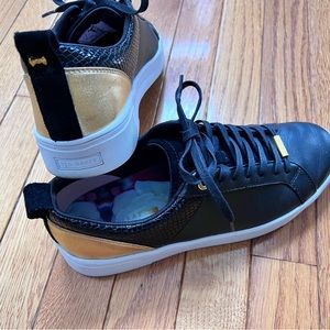 Ted Baker Black and Gold Leather Sneaker
